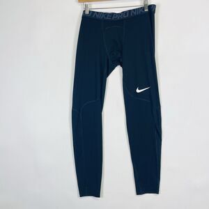 Nike Pro Black Swoosh Logo Training Lightweight Stretch Tights 838067 Mens XXL‎